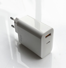 Dual USB-C & USB-A PD Oplader 65W (Hvid)