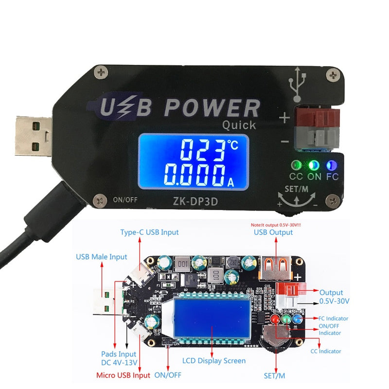 ZK-DP3D Strømforsyning USB drevet i detaljer