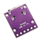 bagsiden at en CH340E USB til serial UART converter