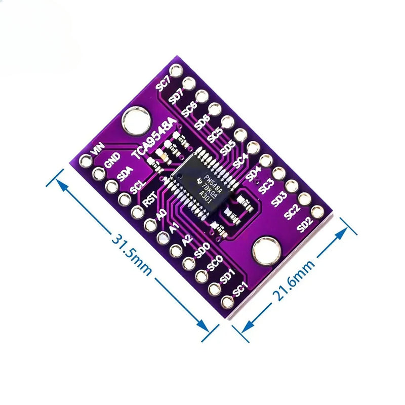 TCA9548A I2C 8-kanals udvidelsesboard størrels