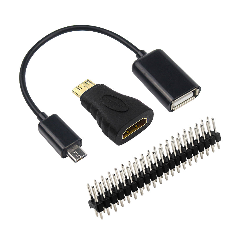 Raspberry Pi Zero W Mini HDMI/USB/GPIO Adapter Kit
