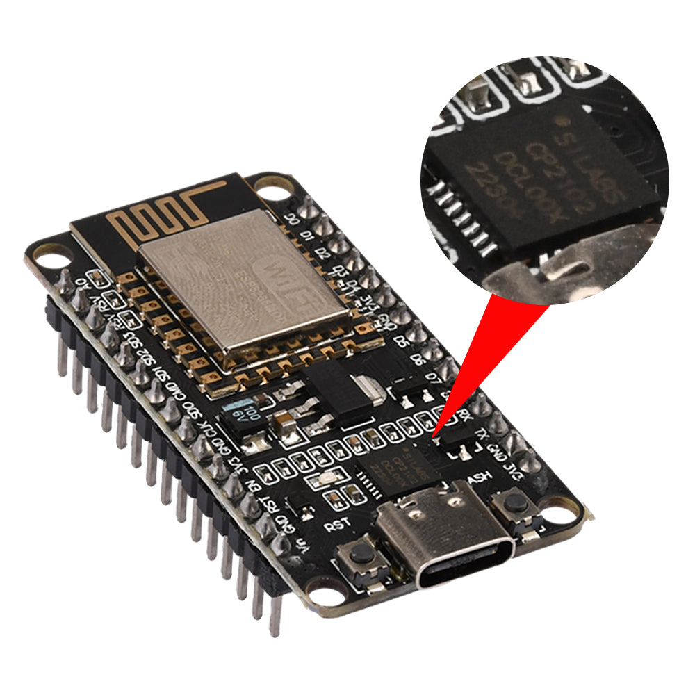 Image of nærbilledet af ESP8266 NodeMCU med USB C