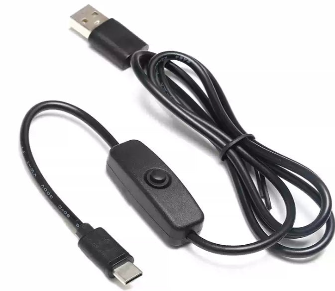 USB-C Kabel med On/Off Switch til Raspberry Pi 4