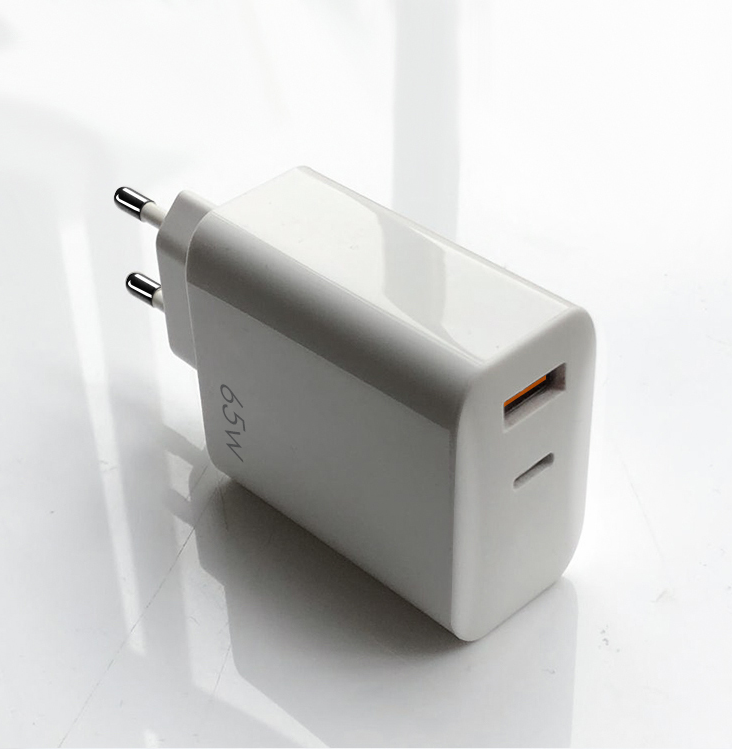 Dual USB-C &amp; USB-A PD Oplader 65W (Hvid)