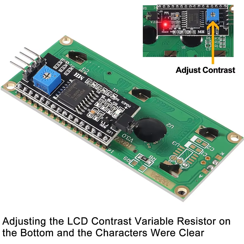 Image of LCD display 2x16 karakterer med I2C kontrol