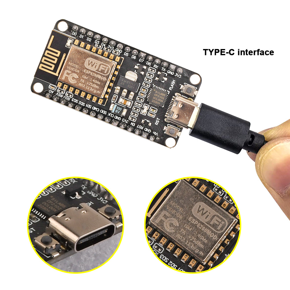 Image of ESP8266 NodeMCU med USB C