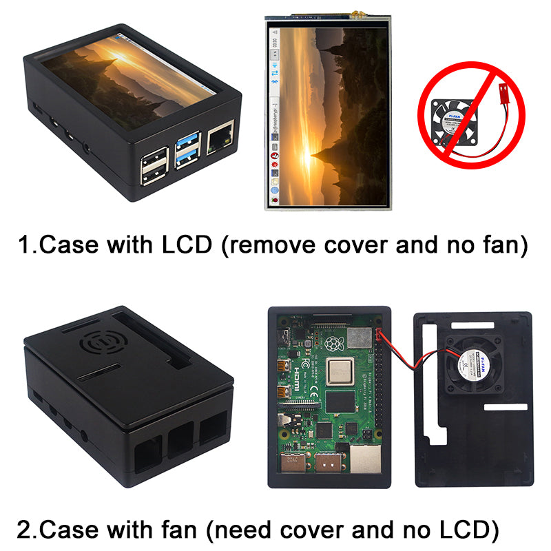Image of Eksempel på Kabinet til Raspberry Pi 4B ABS Plastik med Blæser