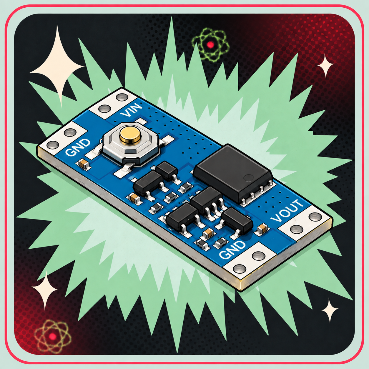 Image of XL-10AH Bredspændings Switch Modul – eBits retroillustration