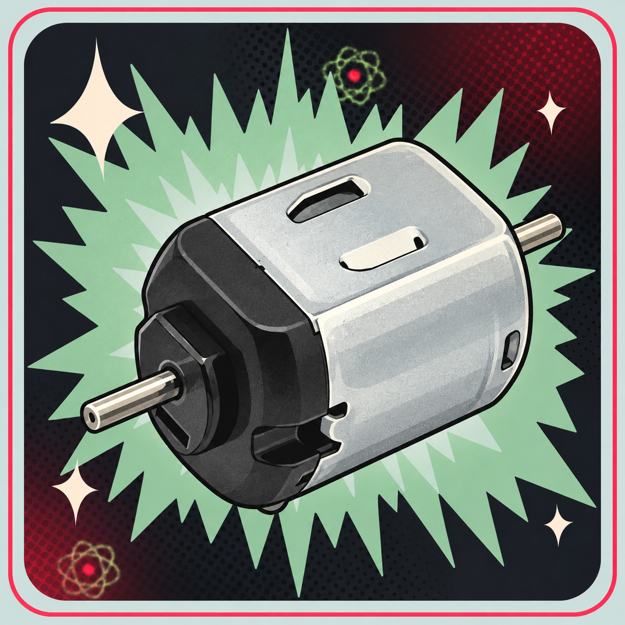 FC-130 mini-motoren – eBits retroillustration