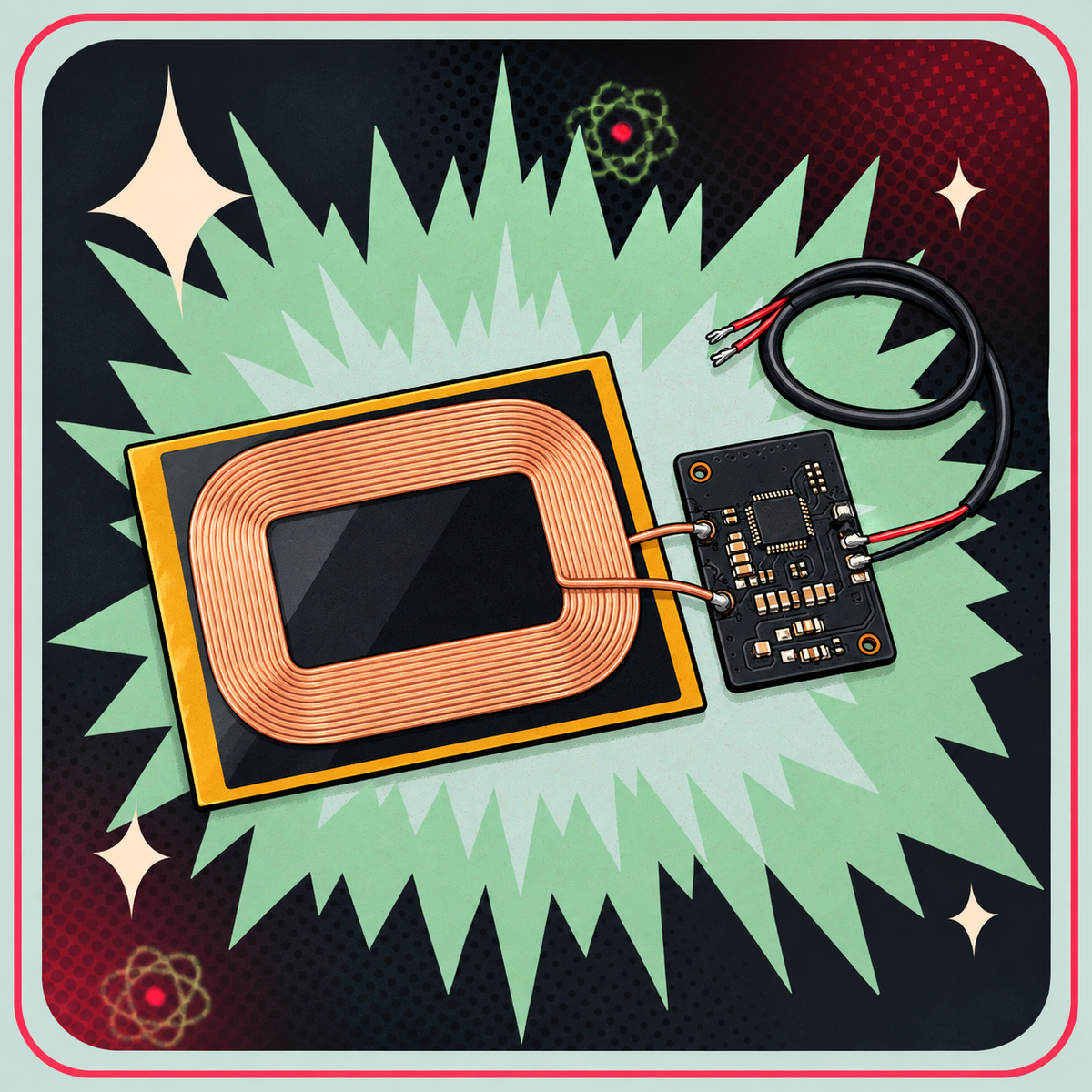 5V 1A Wireless charging module – eBits retroillustration
