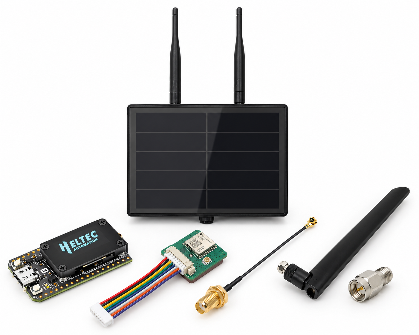 DIY Solar LoRa-kit – alle fem komponenter
