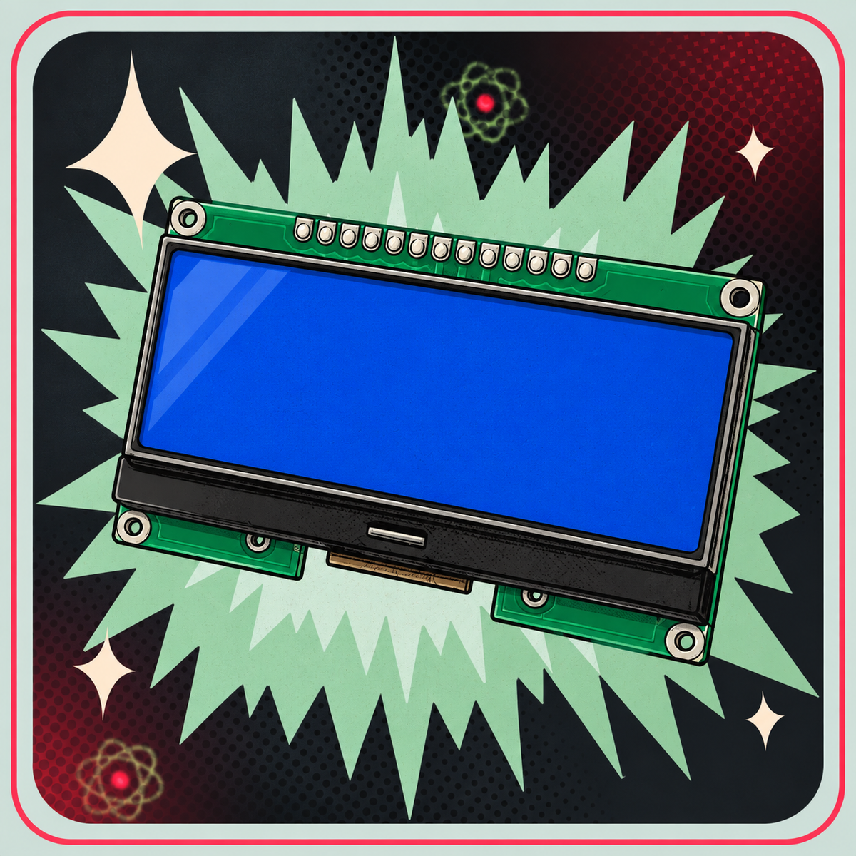 2.7" 12864 LCD display 128 × 64 pixels – eBits retroillustration