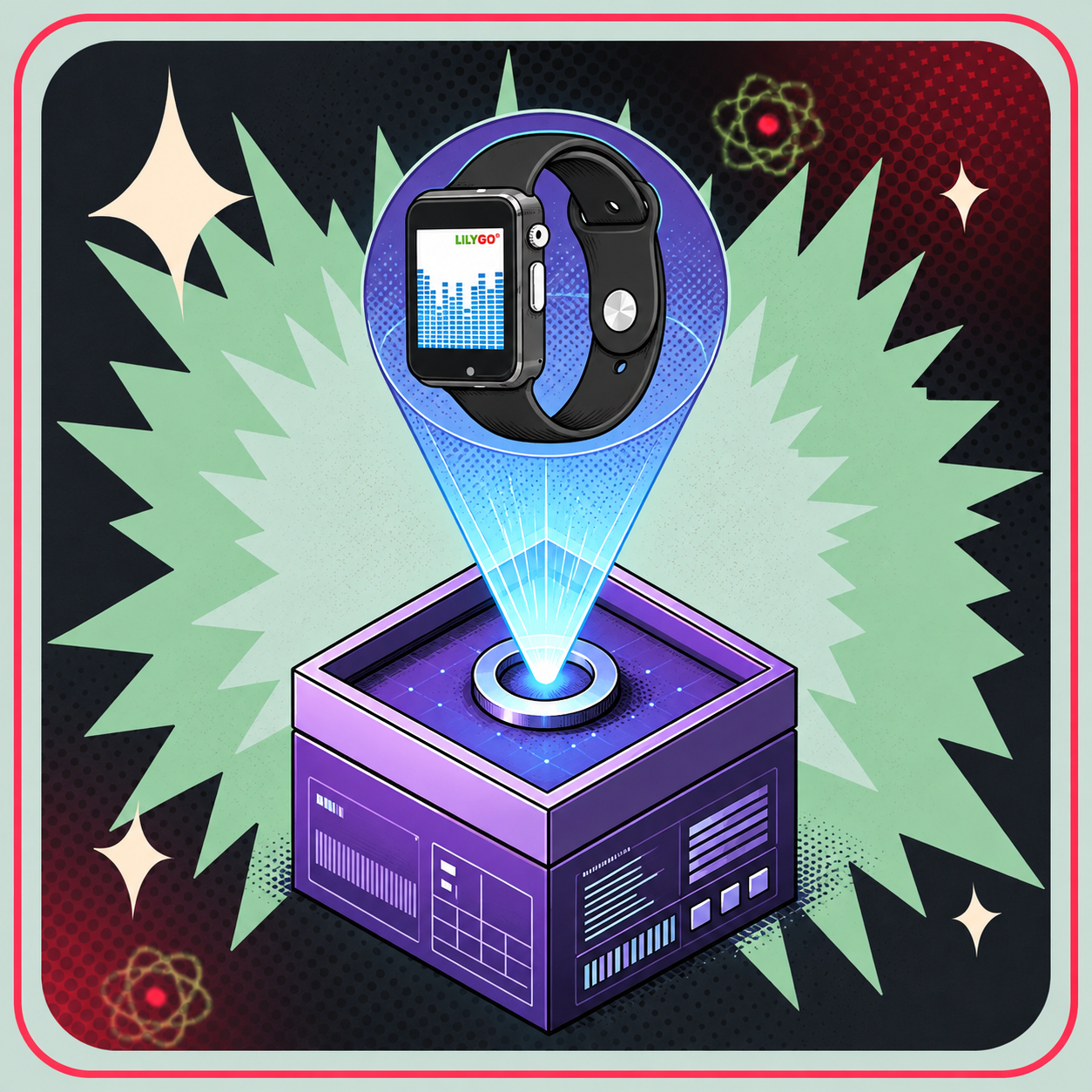 Lykkekasse – eBits retroillustration