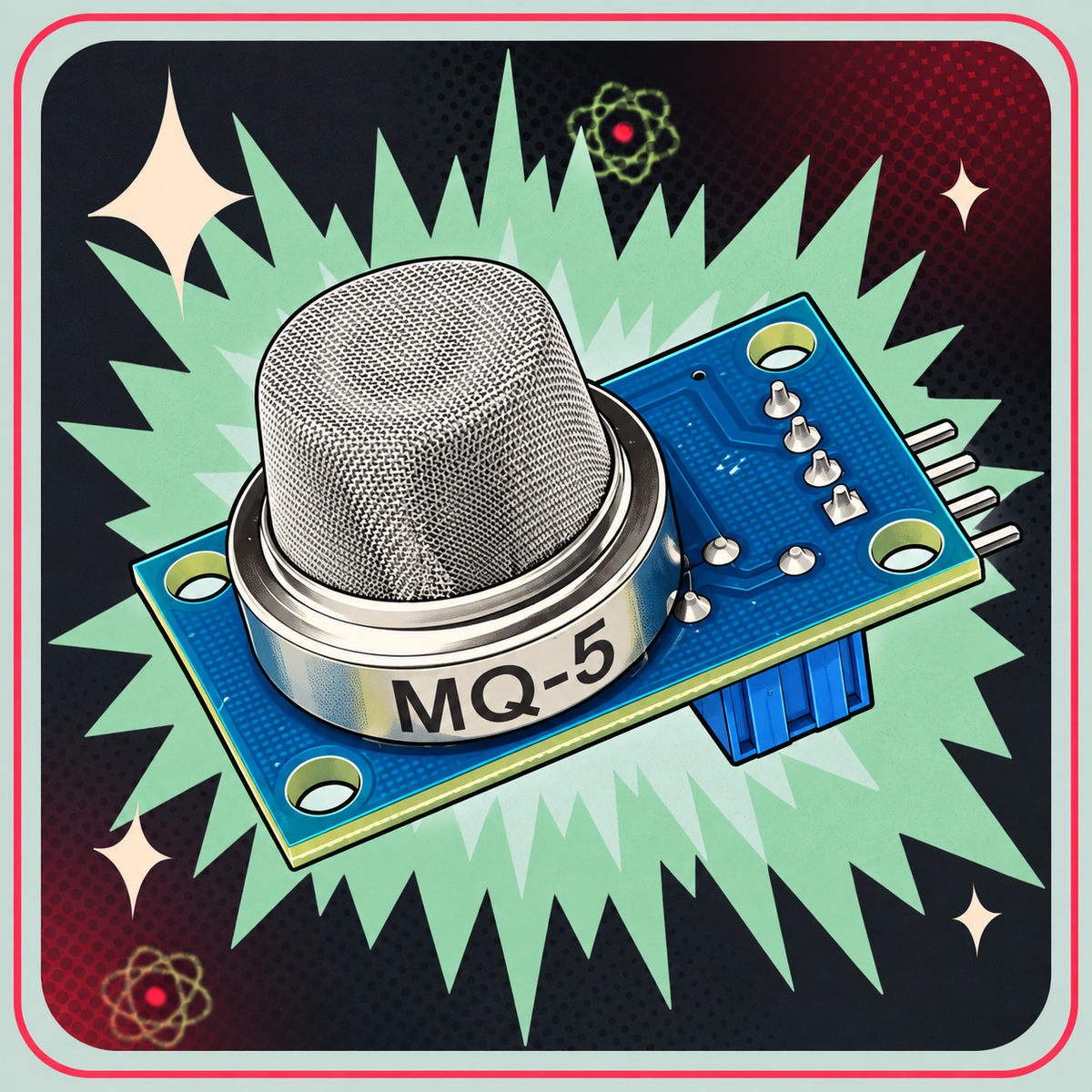 MQ5 Methan, Butan, Propan, Gas sensor – eBits retroillustration