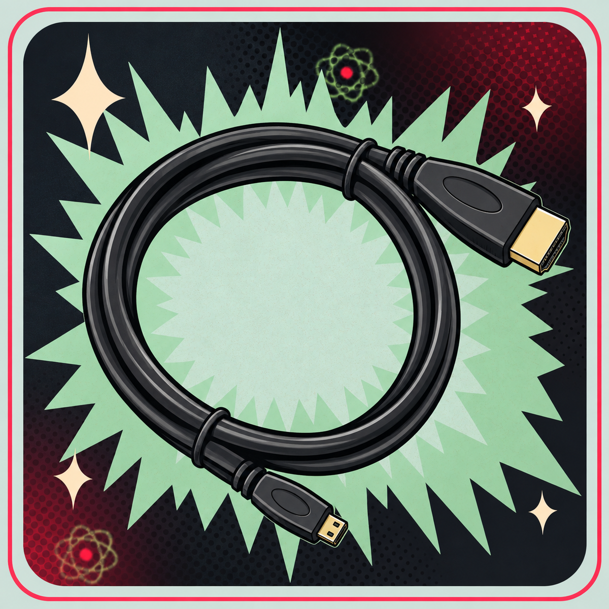 Raspberry Pi 4B micro HDMI to HDMI cable – eBits retroillustration
