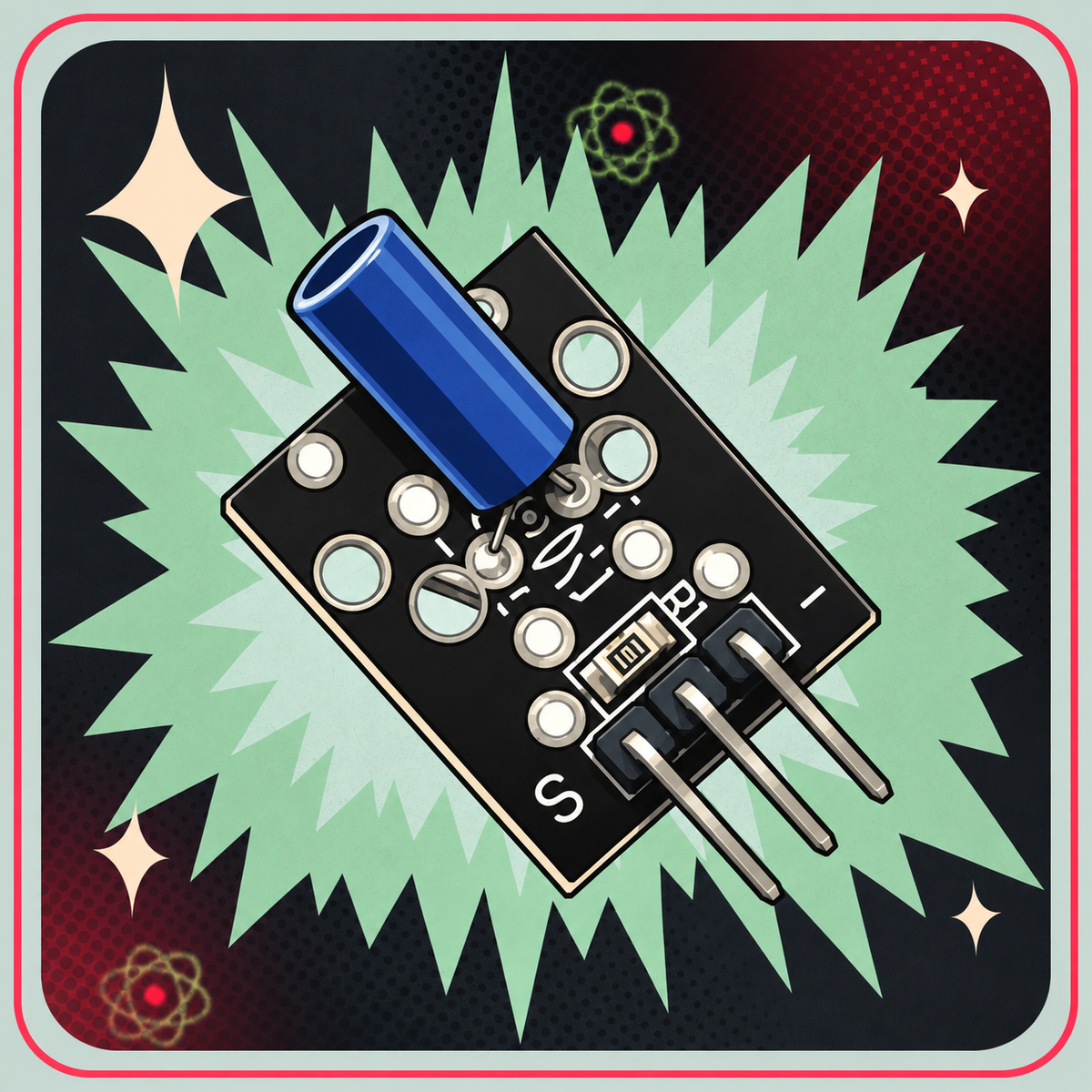 KY-002 Vibrationssensor – eBits retroillustration
