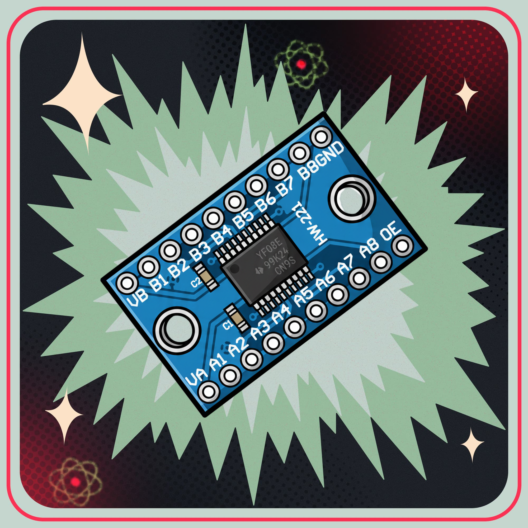 Image of 8 kanals bidirektionel logic level converter TXS0108E