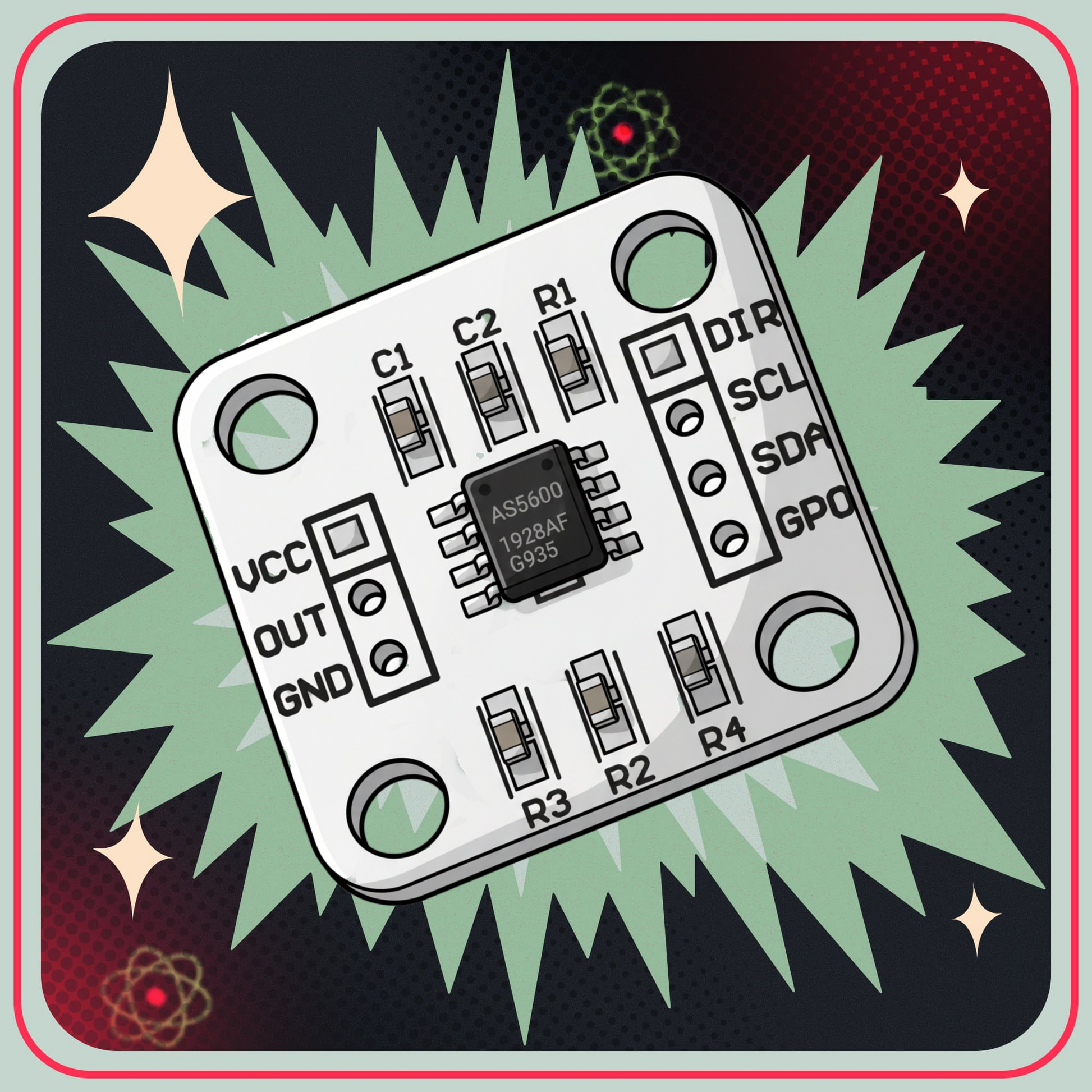 AS5600 Magnetic Angle Sensor Encoder Module