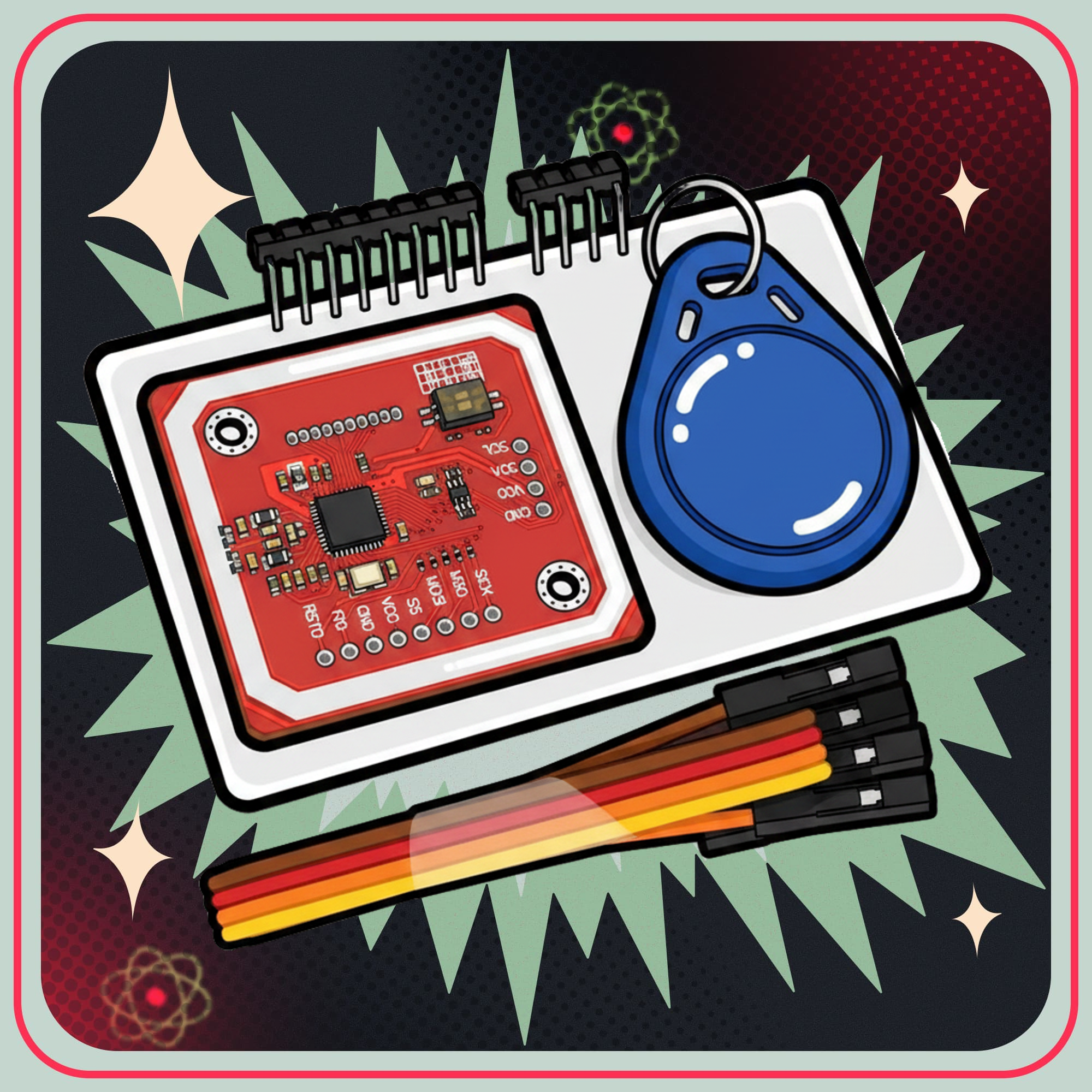 Image of PN532 NFC RFID modul inkl. nøglekort og nøglebrik