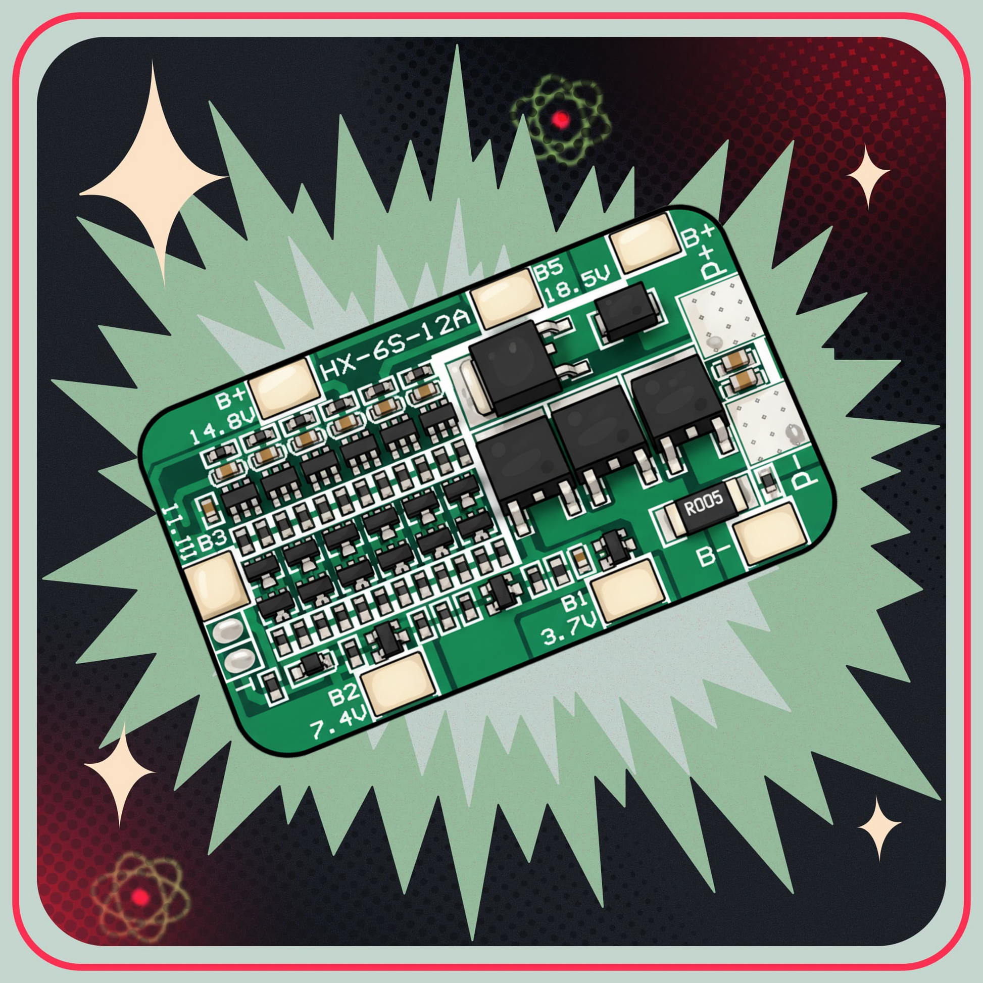 6S 18650 Lithium Batteri BMS Beskyttelsesboard