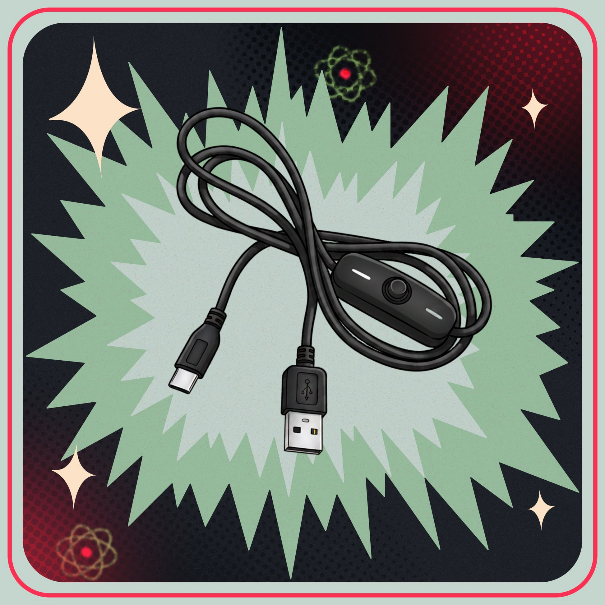 USB-C Kabel med On/Off Switch til Raspberry Pi 4