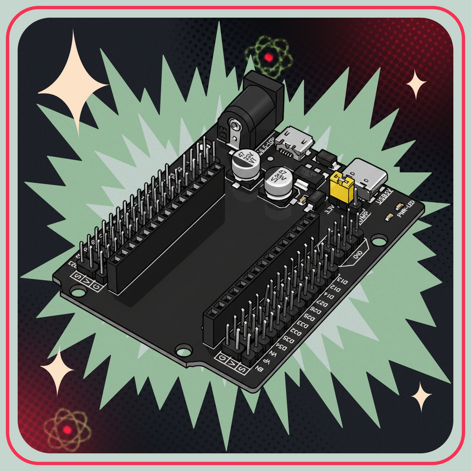 ESP32 udvidelsesboard
