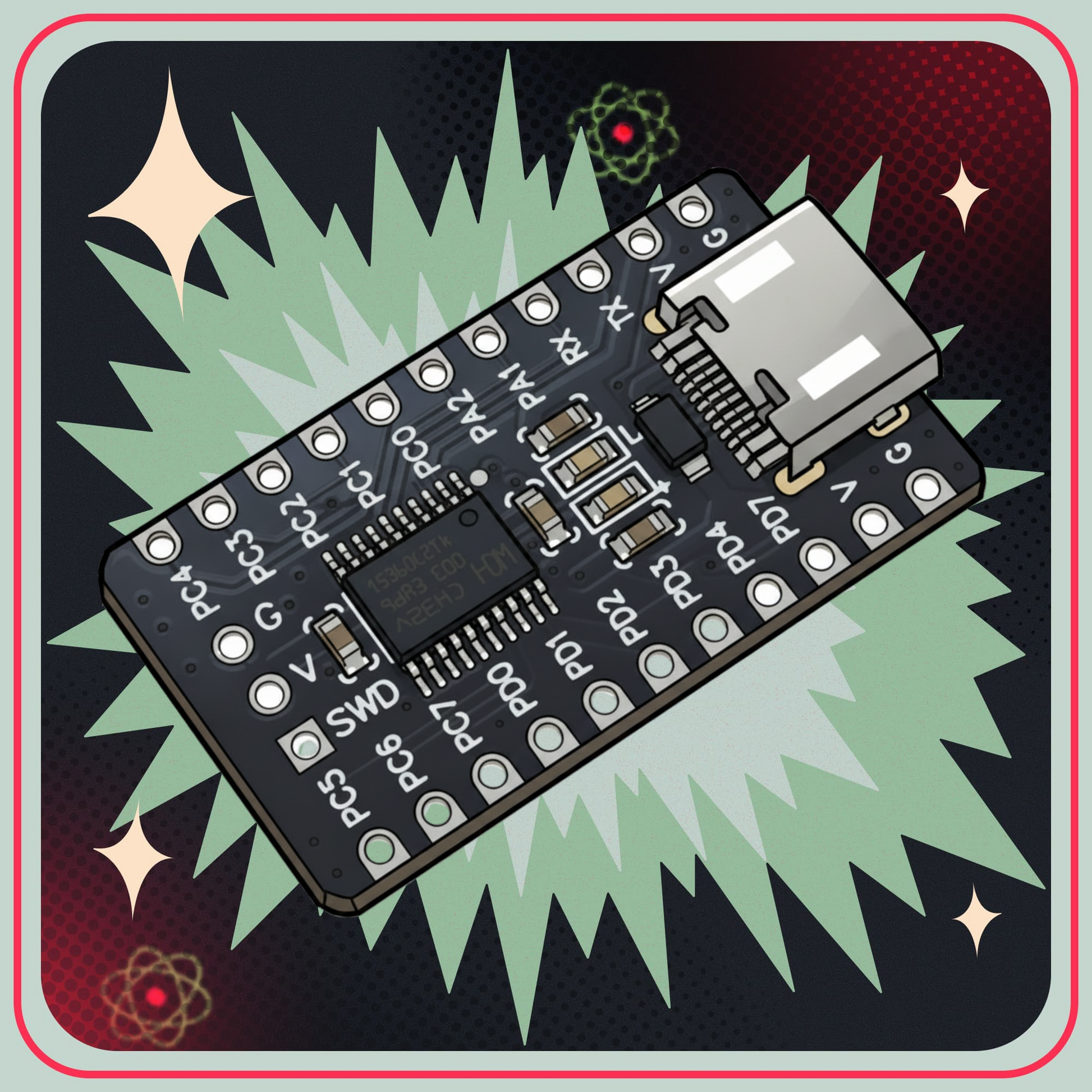 CH32V003F4P6 Udviklings Board