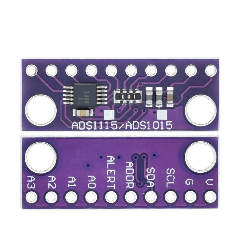 forsiden og bagsiden af ADS1015 ADC Modul 
