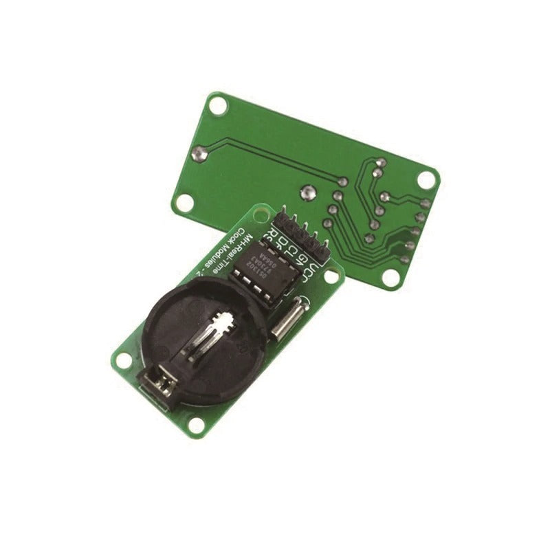 Image of To DS1302 Real time clock, en viser forsiden og en viser bagsiden