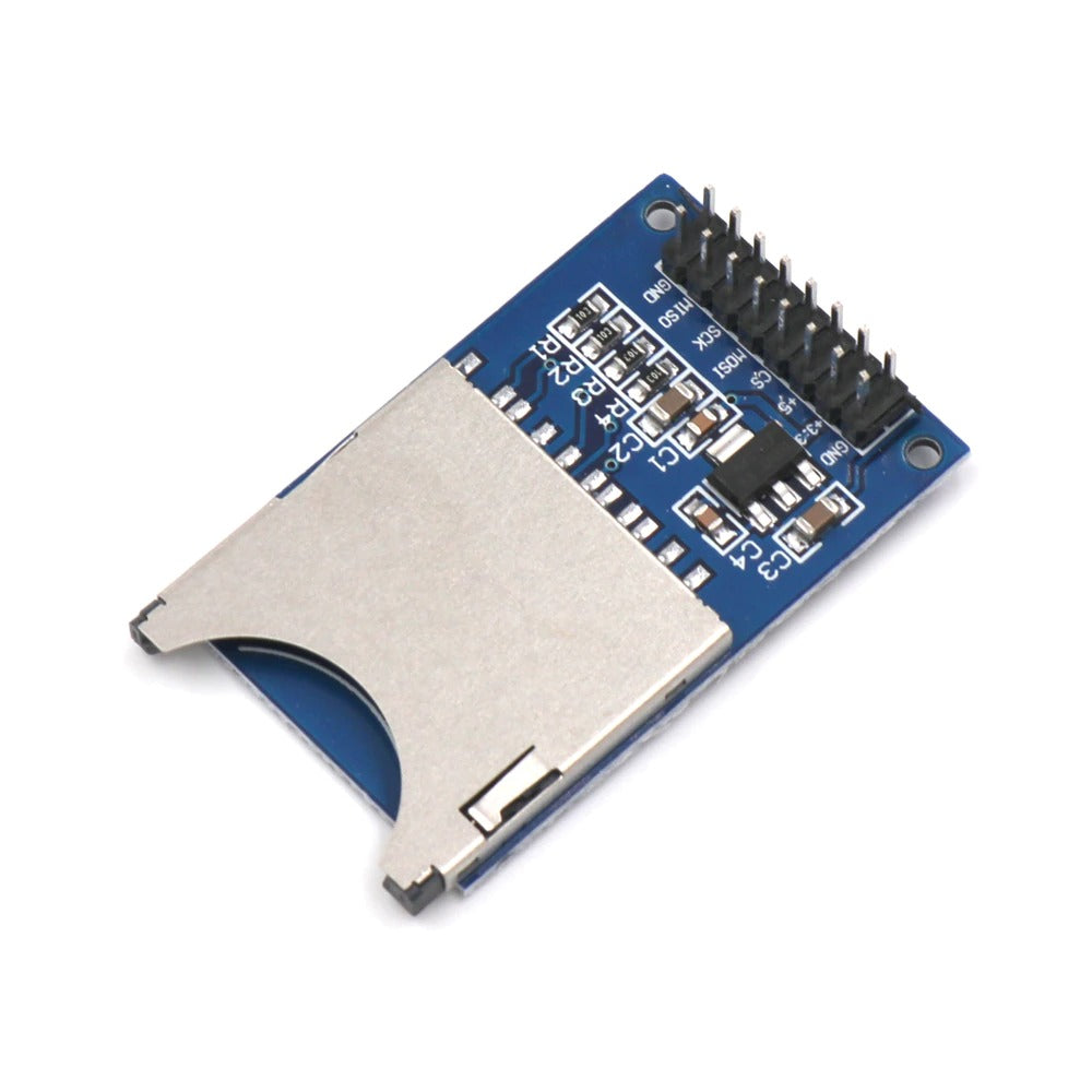Image of SD kortlæser/kort adapter modul SPI der vender om venstre nedad