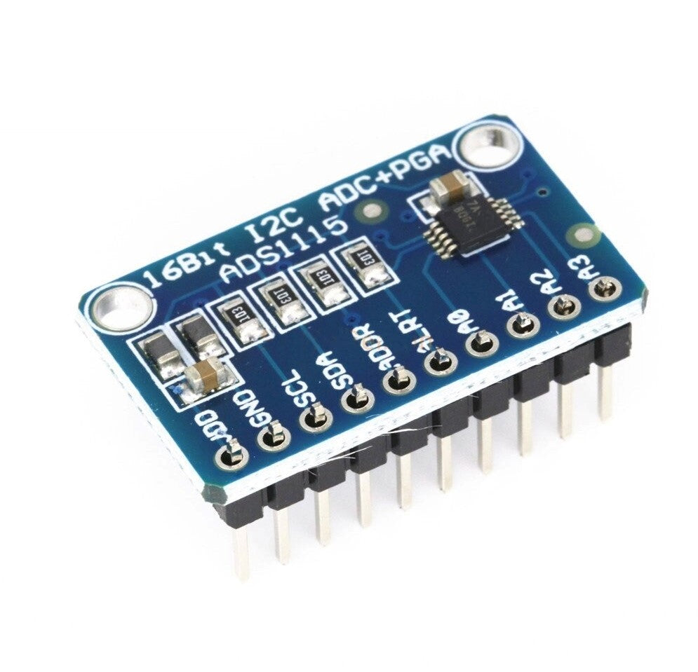 Image of ADS1115 ADC Modul 16bit 4 kanaler med pin der vender mod højre