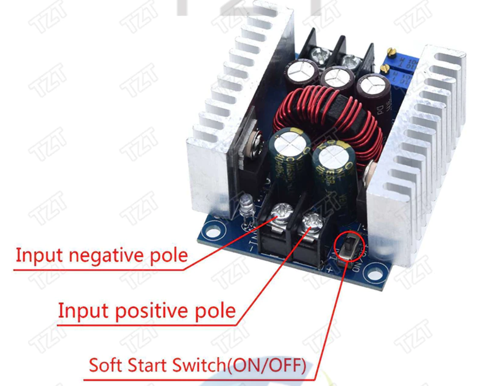 specifikationer af 300W step down converter med strømbegrænsning