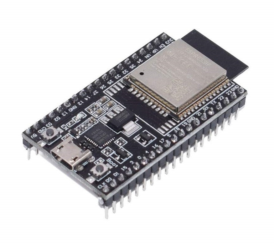 Image of ESP32-DevKitC V4 Udviklingsboard i hvid bagground der vender om højre