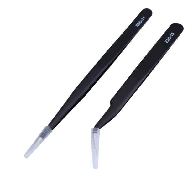 2 styks antistatiske pincetter