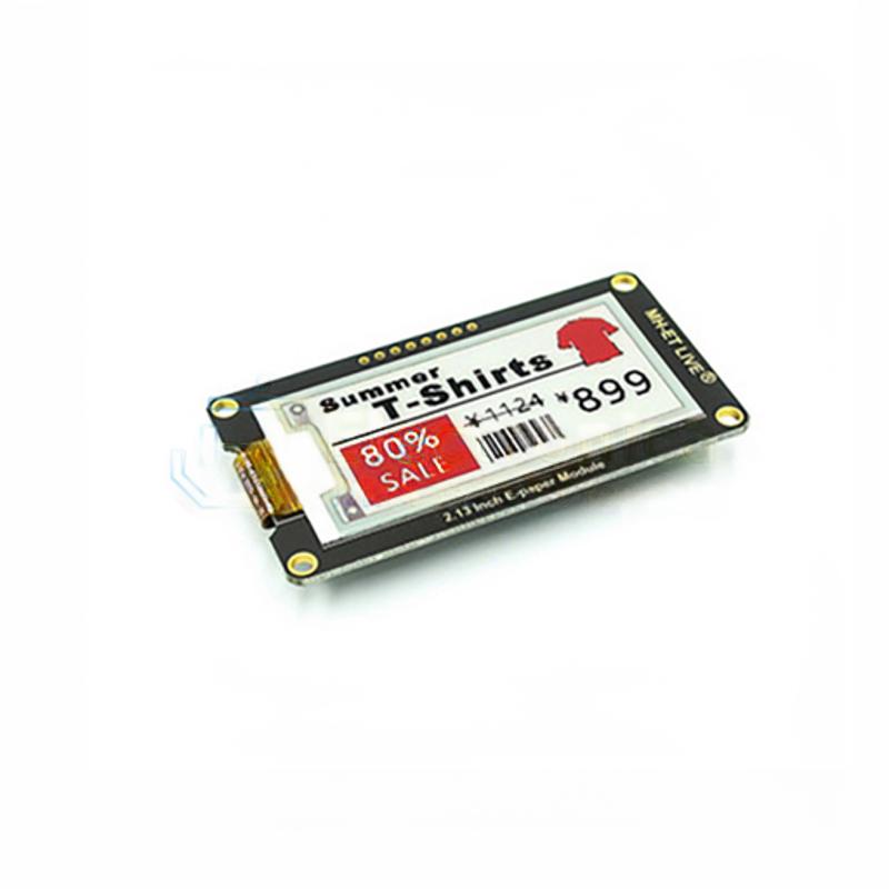 Image of 2.13 tommer e-ink display med sorte og røde pixelfarver