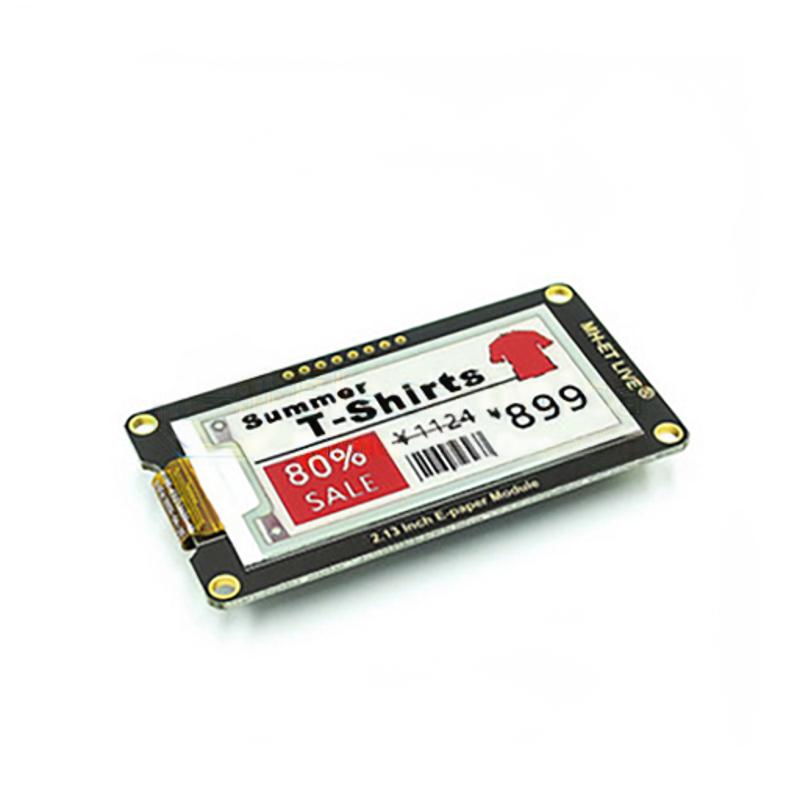 Image of 2.13 tommer e-ink display med sorte og røde pixelfarver