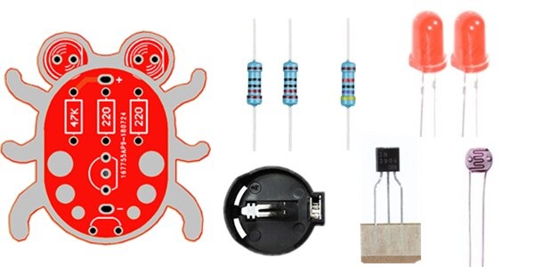 Image of Elektronik Starter Kit - Rød Loddebille