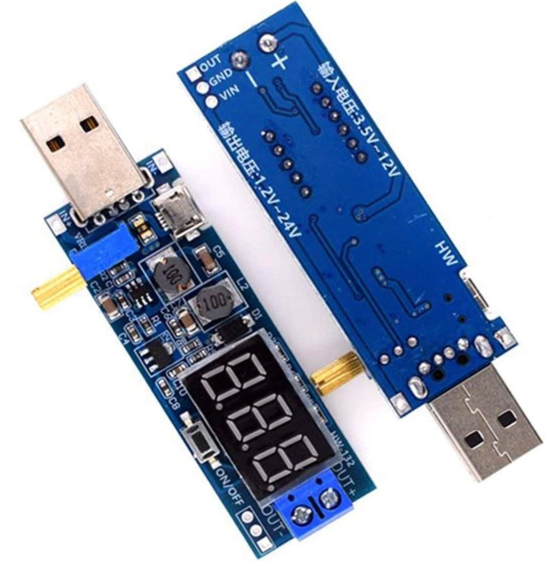 Image of forsiden og bagsiden af HW-132 Strømforsyning med display