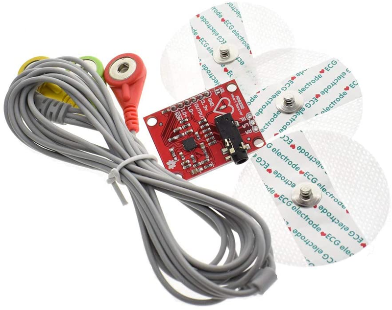 AD8232 EKG sensor med 3 elektroder og 3 elektrodekabler