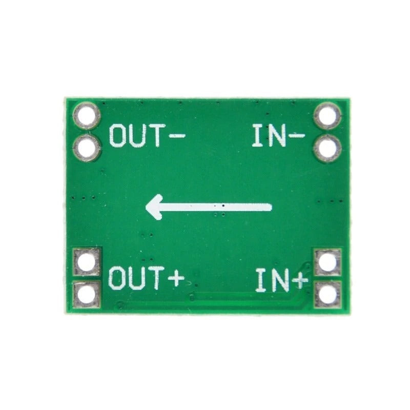bagsiden af en XM1584 DC-DC step down konverter med hvid bagground
