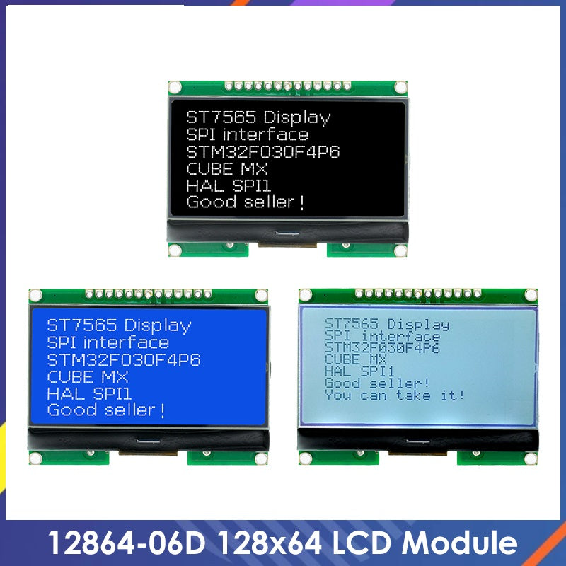 2.7" LCD display 128x64 pixels