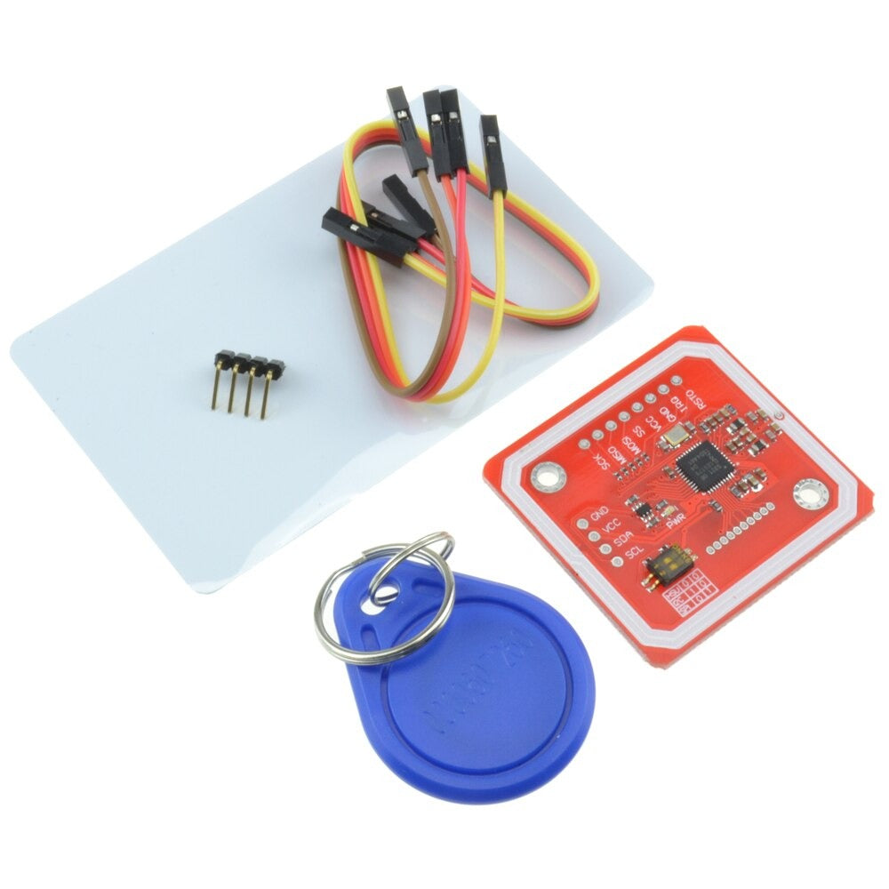 Image of PN532 NFC RFID læser inkl. nøglekort, nøglebrik, dupont kabler og pin