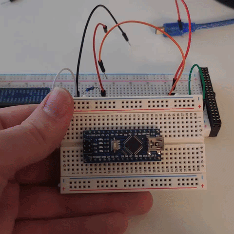 Image of Eksempel på tilslutning af Arduino nano r3 med LED