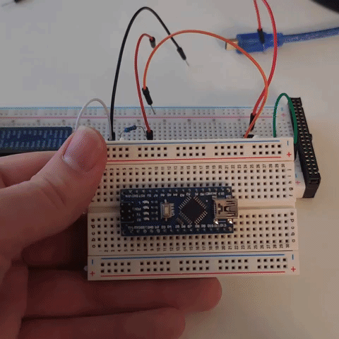 Eksempel på tilslutning af Arduino nano r3 med LED