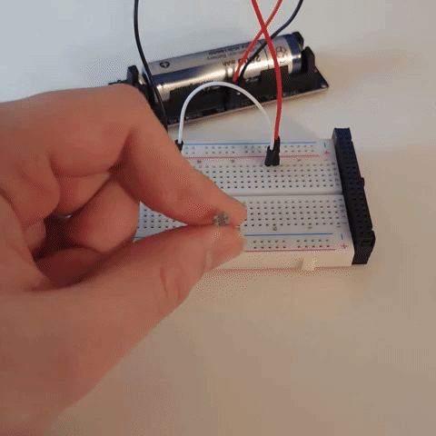 Image of Eksempel på brug af LDR photoresistor til at styre LED-lys