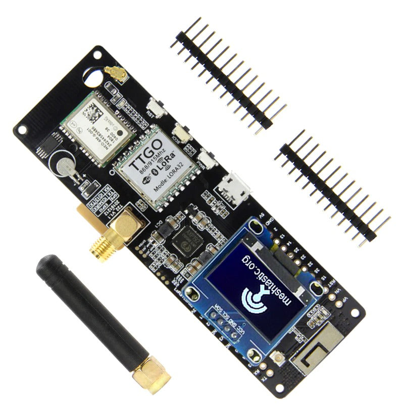 Image of 1x LILYGO TTGO Meshtastic T-Beam LoRa 868Mhz 1x 0.96 inch OLED Display 1x SMA Antenne 2x Pins