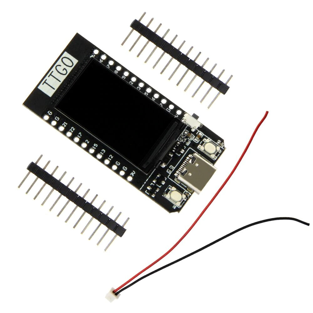 Image of TTGO T-Display ESP32 og tilbehøre