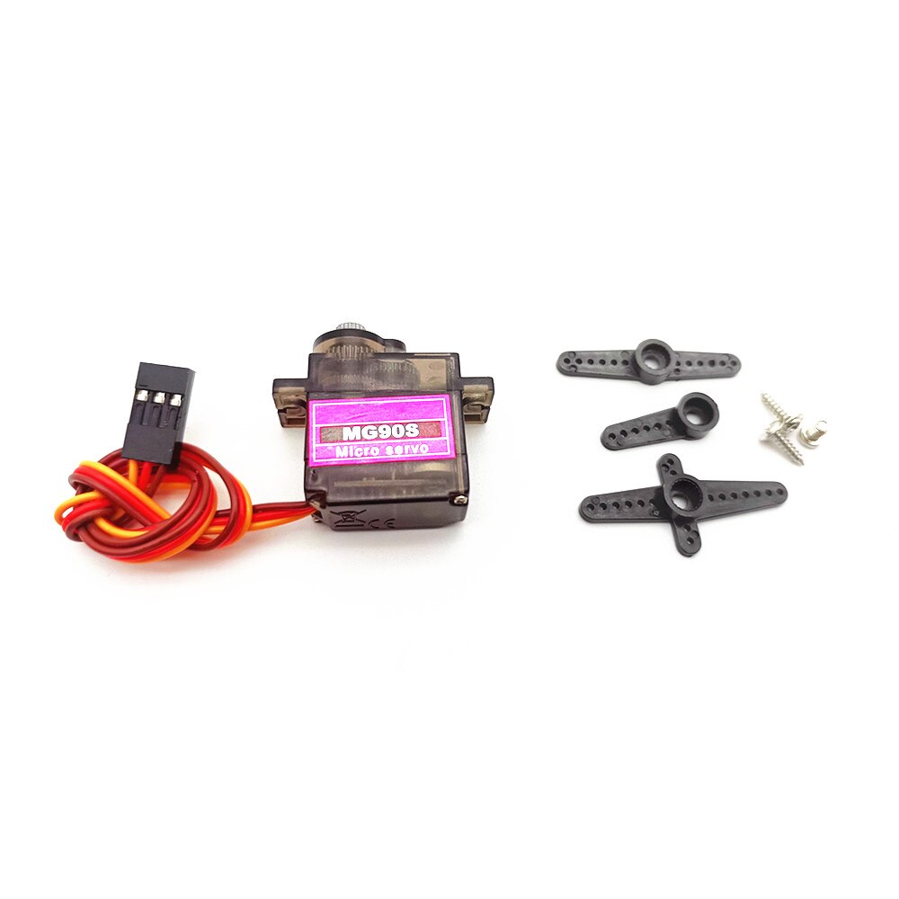 1stk MG90S micro servo motor, 3 forskellige hoveder og Skruer til hovedmontering