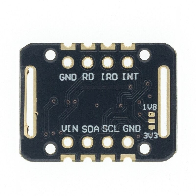 bagsiden af en MAX30102 Pulssensor (oxiometer)