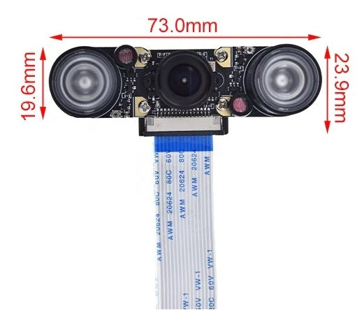 Image of størrelse af Raspberry Pi Night vision kamera